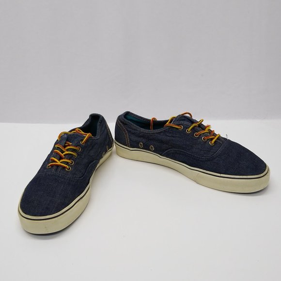 American Eagle US 11 Men's Denim Lace Up Low Top Casual Slip On Loafer Shoe - Picture 2 of 9